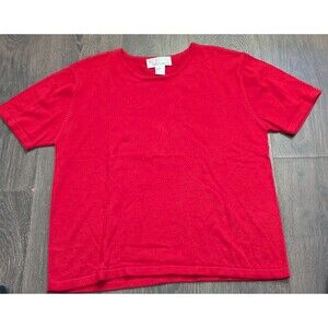 Milano Design Group Women's Red Short Sleeve Pullover Top Shirt Size Medium
